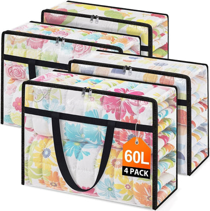 60L Clear Under Bed Storage Containers, Large Clothes Storage Bags