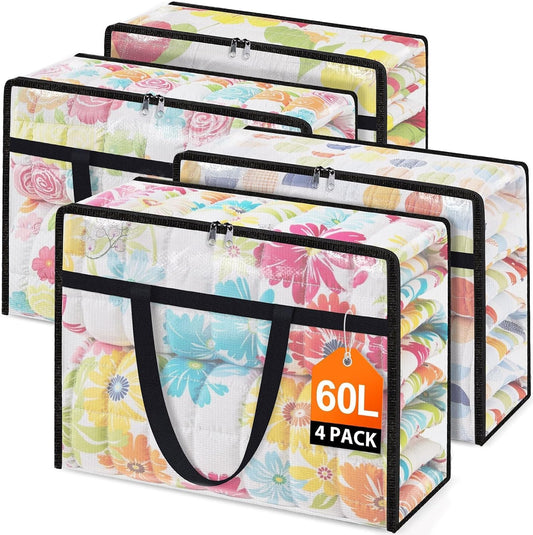 60L Clear Under Bed Storage Containers, Large Clothes Storage Bags