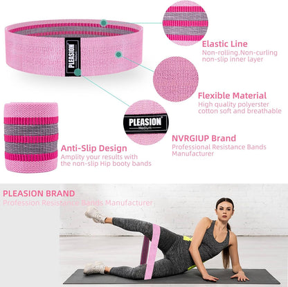 Fabric Resistance Bands for Working Out, 5 Levels Booty Bands for Women Men, Cloth Workout Bands Resistance Loop Exercise Bands for Legs Butt at Home Fitness, Yoga, Pilates
