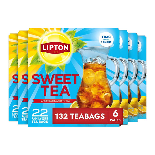 Lipton Southern Sweet Iced Tea Bags, Family Size, 132 Total Bags