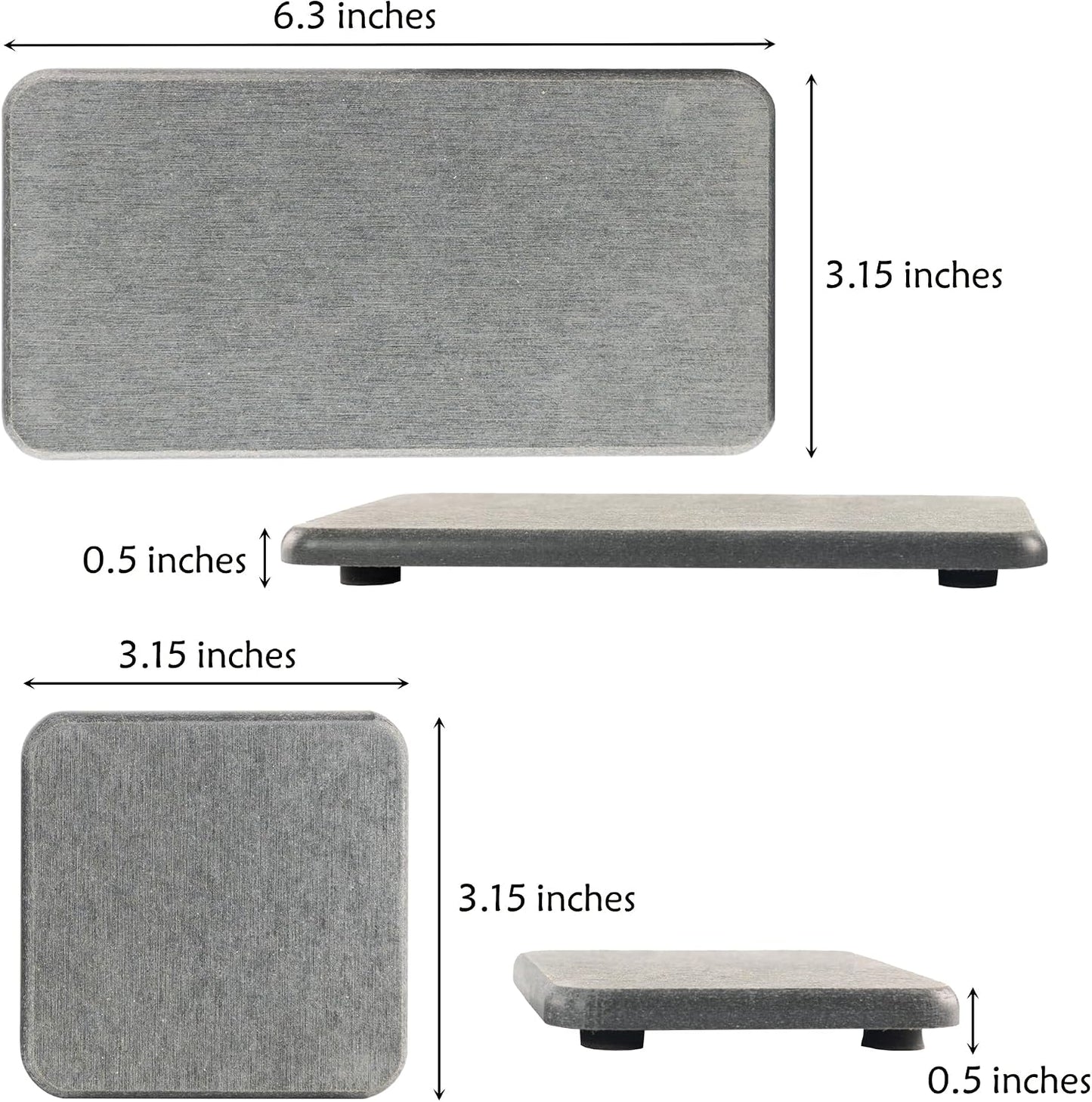 NiuYichee Set of 4 Water Absorbent Diatomite Coasters, Dish Soap Stone Tray