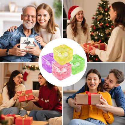 2Pcs Stress Balls for Adults, Stress Cube Fidget Toys, Enhanced Grip Strength Squeeze Toys, Valentines, Easter, Party Favors, Square Shape Stress Cube Stress Relief Toys for Adult