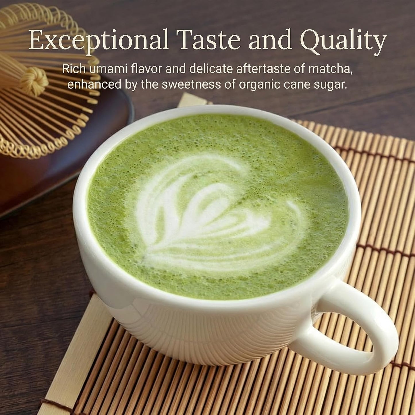 SUGIMOTO TEA Japanese Organic Matcha Latte Blend Mix 4.23 oz (120 g) Sweetened Green Tea Matcha Latte Powder