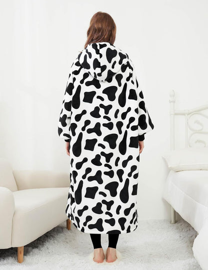 KFUBUO Wearable Blanket Hoodie for Adults Sherpa All Patterns Cat Oversized Sweatshirt Blanket with Pockets for Women