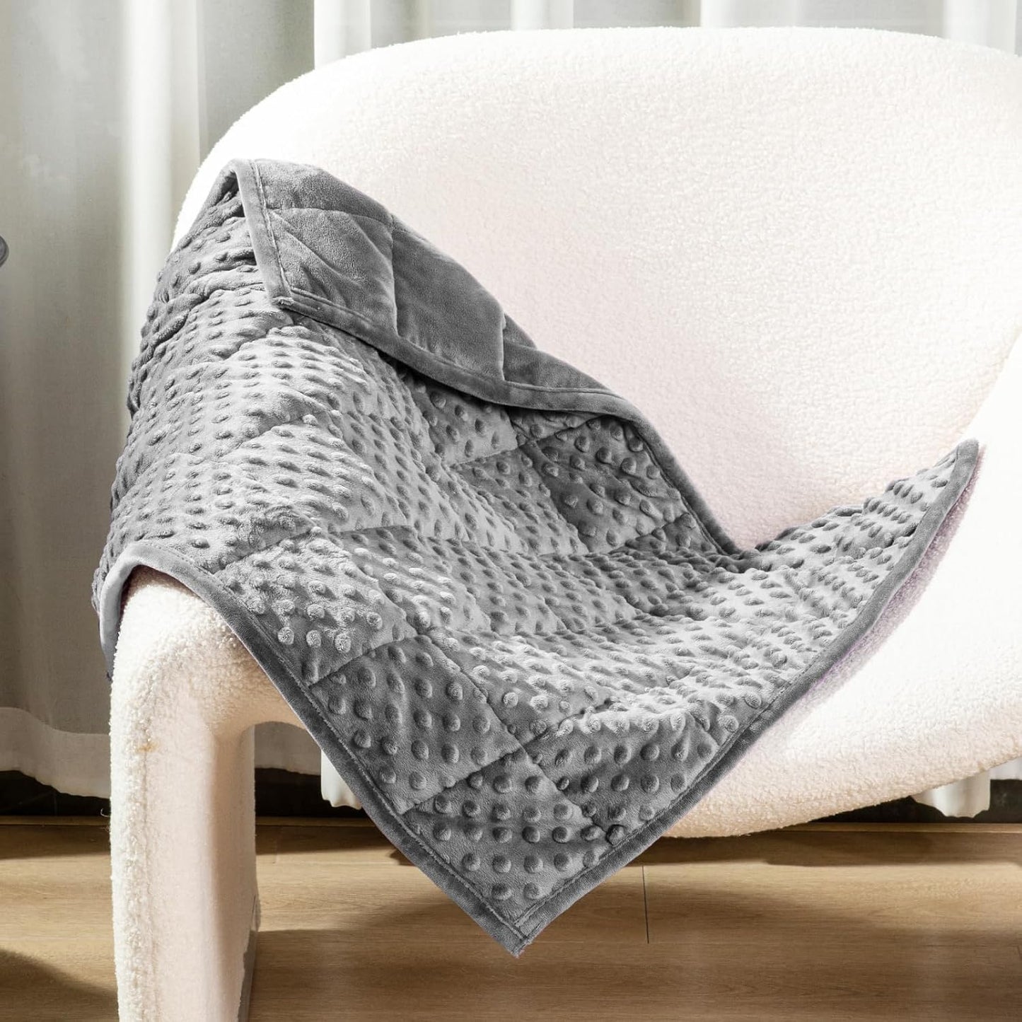 Alomidds Weighted Lap Blanket 7lbs, Cozy Luxury Breathable Weighted Blanket for Adults, Weighted Lap Pad for Travel, Relaxation, Sleeping, Purple, 29" x 24"