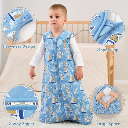Yoofoss Baby Sleep Sack Baby Wearable Blanket 100% Cotton 2-Way Zipper Toddler Sleeping Sack