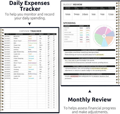 Budget Planner - Monthly Budget Book with Expense Tracker Notebook, Undated Bill Organizer & Finance Planner to Take Control of Your Money, Account Book to Manage Your Finances-Pink