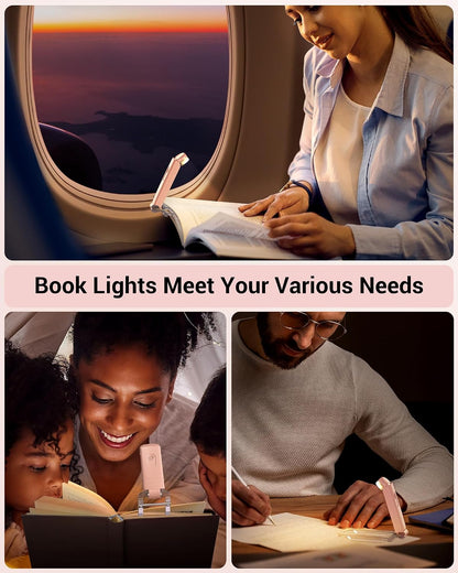 DEWENWILS USB Rechargeable Book Light for Reading in Bed, LED Book Reading Lights with Clip, Perfect for Bookworms, Kids, Warm White, Brightness Adjustable (Blue)