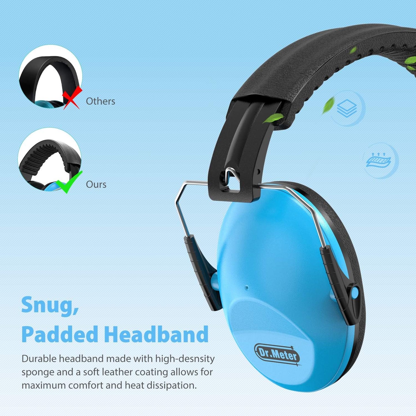 Dr.meter Ear Muffs for Noise Reduction: 27.4SNR Noise Cancelling Headphones for Kids Adults, EM100 Adjustable Hearing Protection Earmuffs for Monster Jam, Autism Sensory, Concerts, Fireworks