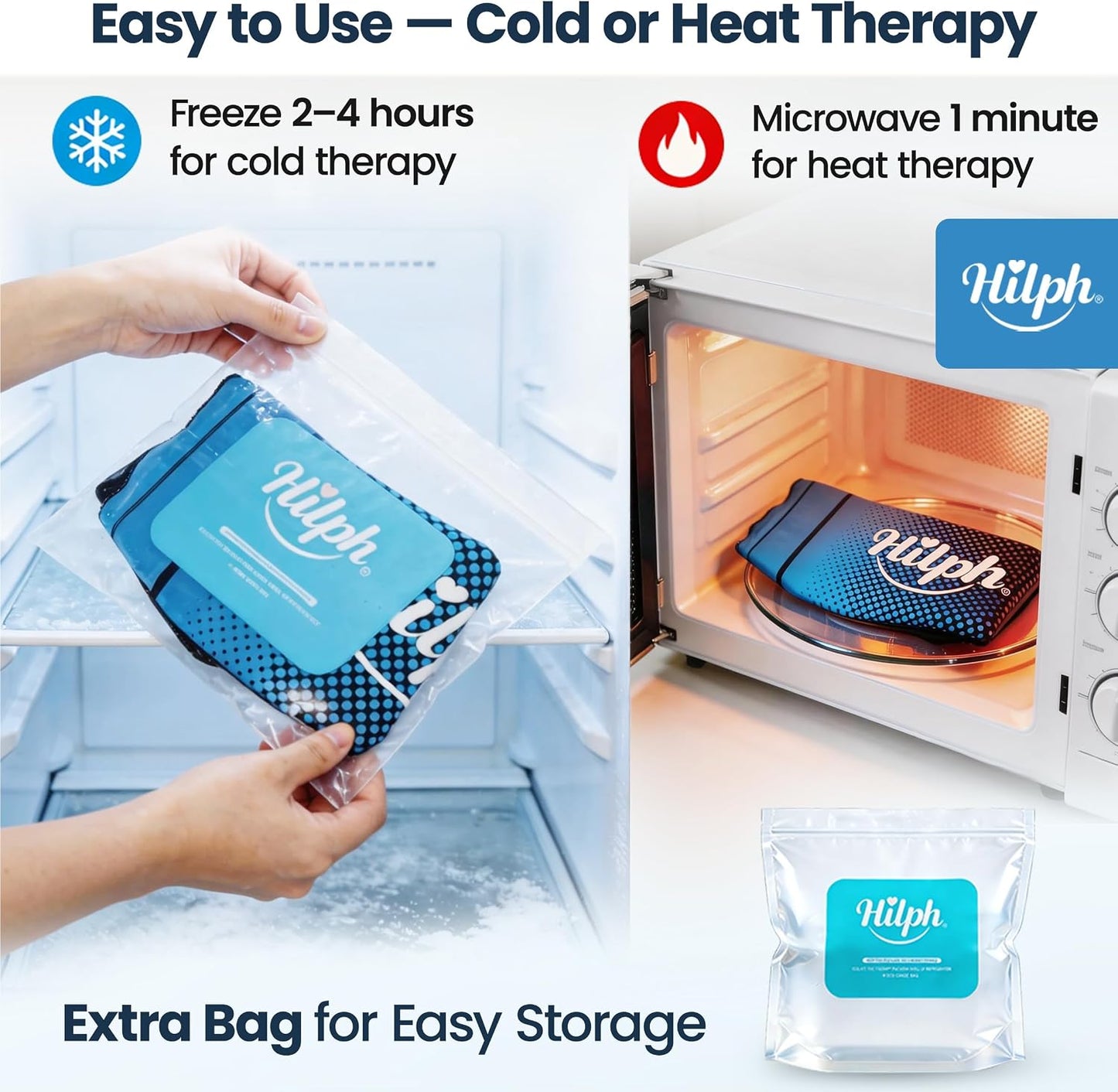Hilph Full Calf & Foot Ice Pack Wrap for Running Recovery, Extended Leg to Foot Cold Compression Therapy Sock Ice Sleeve for Shin Splints Pain Relief, Reduce Swelling, Muscle Recovery After Exercise