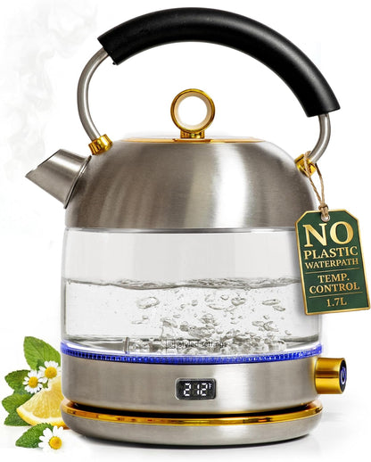 Styled Settings Stainless Steel Electric Kettle with Temperature Control