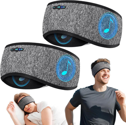 Sleep Headphones Bluetooth 6.0 Headband, 3-IN-1 Sleeping Headband Headphones for Side Sleepers with 20H PlayTime, HD Stereo, Removable and Washable Wireless Headband for Sleeping Sport (Black)