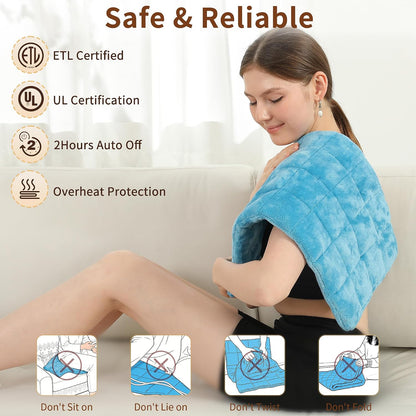 Electric Heating Pad HSA Eligible, Heated Pad for Back Neck Shoulder Pain Relif, Heating Pad for Period Cramps with 2H Auto Shut Off and 4 Heating Levels, 12"x24" Dark Grey