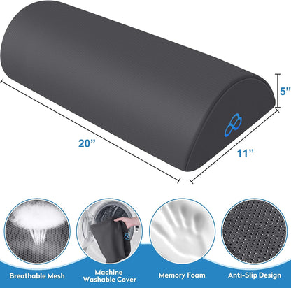 StepLively Foot Rest Ergonomic Pillow for Under Desk at Work, Anti-Fatigue Footrest Support Pillow for Fatigue & Pain Relief, Comfortable for Office Chair, Car Seat & Gaming Chair - Black