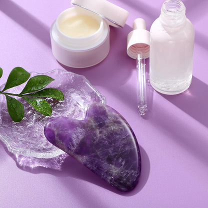 rosenice Gua Sha Facial Tools Guasha Tool Gua Sha Jade Stone Manual Massage Sticks for Jawline Sculpting and Puffiness Reducing for Face Body Tensions Reduce Festive Gifts