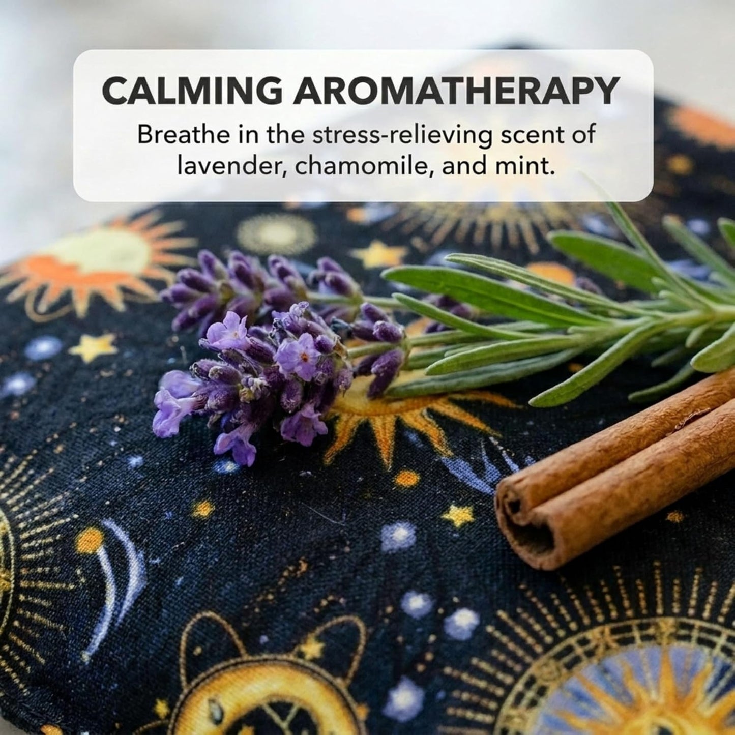 Nature's Approach Basic Herb Pack Rice Heating Pad Microwavable Reusable Heat Pack with Herbal Aromatherapy Fill, Freezer and Microwave Safe for Hot and Cold Therapy, Celestial Indigo