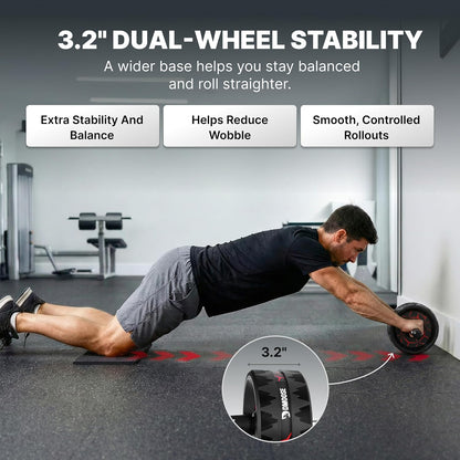 DMoose Fitness Ab Roller Wheel with Elbow Support & 2 Knee Pads - Abdominal Exercise Trainer for Core Strength Training - Ultimate Abs Workout Equipment for Home and Gym - Ab Machine for Men & Women