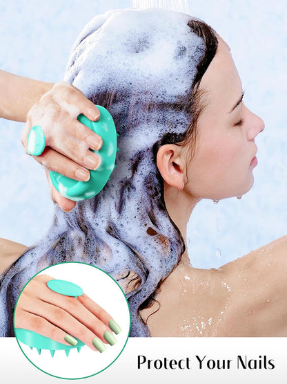 HEETA Scalp Massager Hair Growth 2-Pack, Soft Silicone Scalp Scrubber Shampoo Brush for Exfoliation Dandruff Removal Head Massage Stress Relax, Wet & Dry Use for Women Men Thick Thin Curly Hair Care