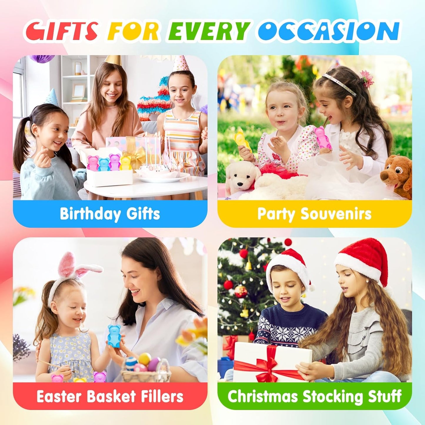 Fidget Toys Stress Balls for Kids & Adults - Changes Color in The Sun - Malt Sugar Squishy Fidget Toys - Slow Rise Gel Ball - Stretchy Squeeze Stress Relief Balls for Anxiety