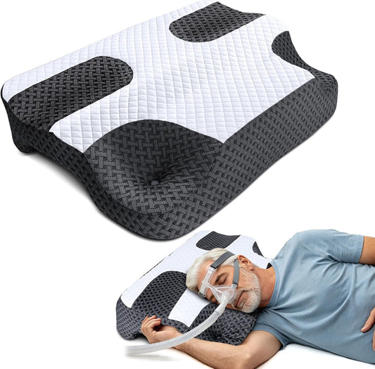 SAHEYER CPAP Pillow for Side Sleeping, CPAP Nasal Pillows for All CPAP Masks Users to Reduce Air Leaks Masks Pressure, Neck Support Pillows for Sleeping for Neck Pain Relief