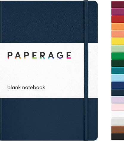 PAPERAGE Lined Journal Notebook, Hardcover Journal for Women & Men, 160 Pages, (5.6 in x 8 in), College Ruled Journaling Notebook for Work, School Supplies & Note Taking, (Black)