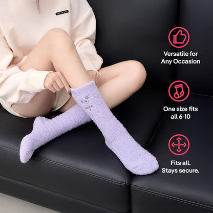 COOLMATE Fuzzy Socks for Women Gift Box – Cozy Soft Cloud Socks for Spa Home, Mother’s Day Gifts for Mom Grandma