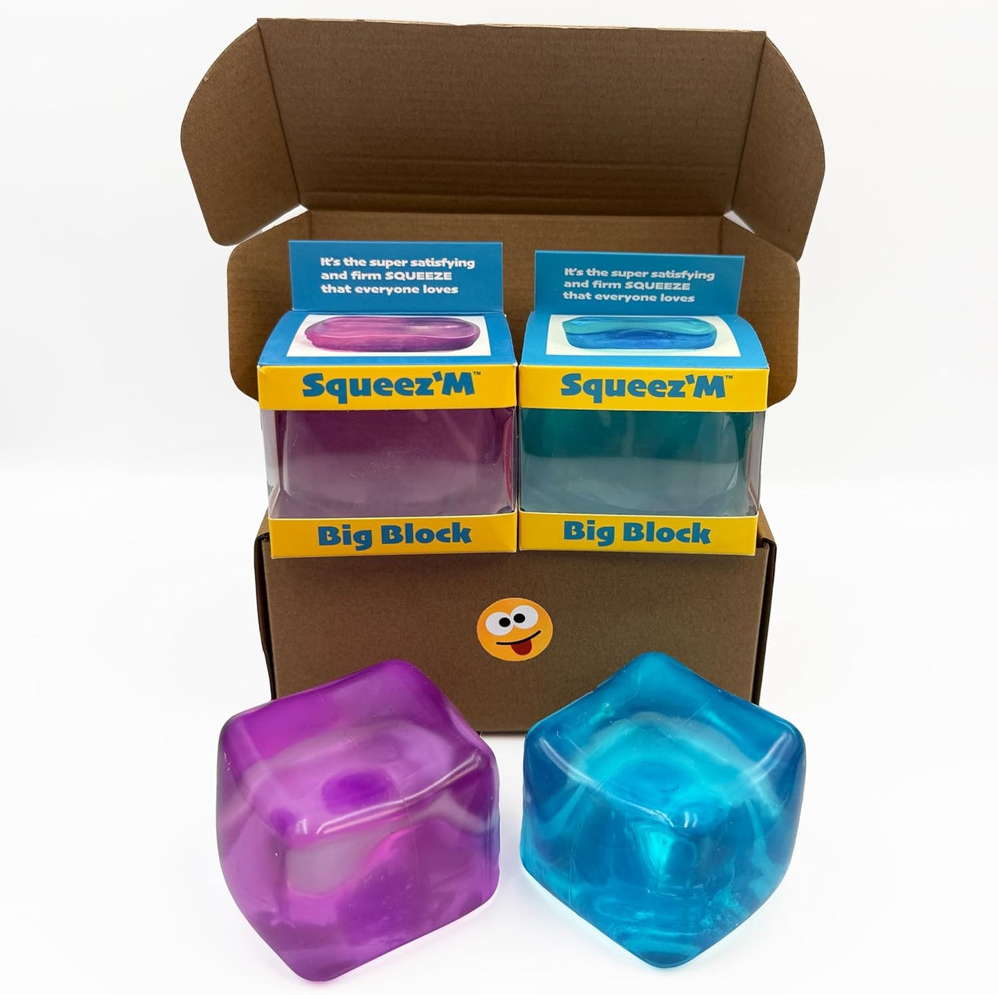 Premium Original Big Block Squeez'M Cube – 35% Larger Than The Standard Squishy Cube, Sensory Fidget Toy for Kids & Adults, Stress Relief, Focus & Play – Durable, Gift-Ready – ASTM Certified 3+
