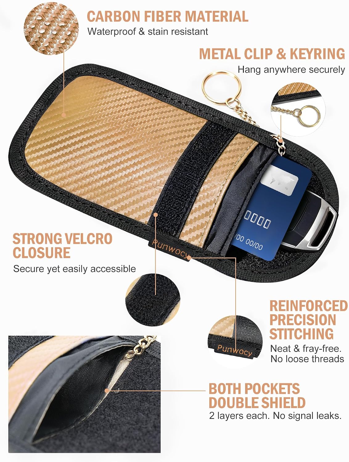 Faraday Bags for Phones & Car Key Fobs, Signal Blocking, 2-Pack