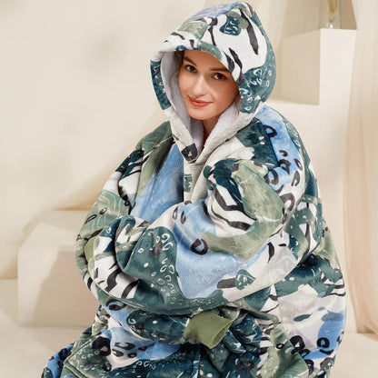 Narecte Cozy Oversized Blanket Hoodie Wearable Blanket Adults Soft Hooded Blanket Hoodie Birthday Gifts for Women Christmas - Colors A