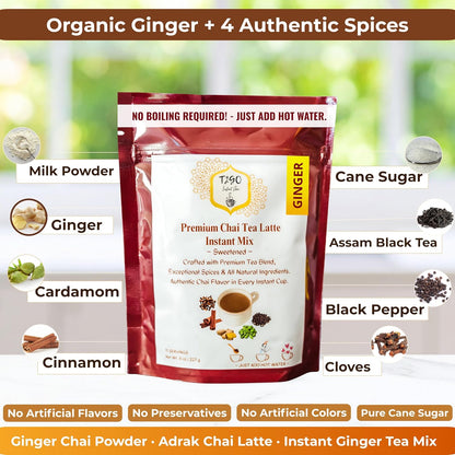 T2GO Authentic Karak Masala Chai Tea Mix – Just Add Water, 8 oz | Bold karak-style masala chai — real milk & spices in every scoop, no simmering