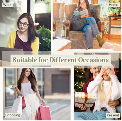 Justay 5 Pairs Slouchy Socks for Women - Slouch Long Crew Knit Boot Athletic Calf Tube Scrunch Socks