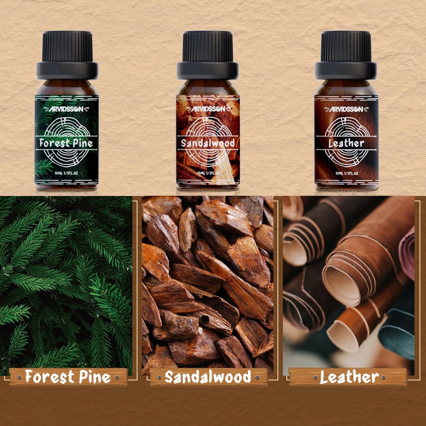 ARVIDSSON Floral Essential Oils Set, Natural Flower Essential Oil Gift for Women - Rose, Gardenia, Cherry Blossom, Honeysuckle, Lilac, Blue Lotus, Scented Oil for Diffuser, Valentines Day Gift for Her