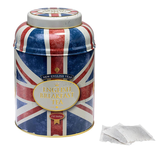 New English Teas Union Jack Tea Tin with 240 English Breakfast Tea Bags