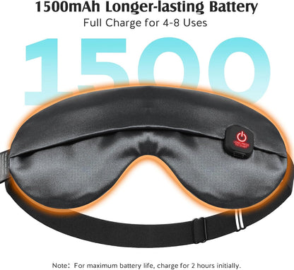 YFONG Cordless Heated Eye Mask for Dry Eyes, Warm Eye Compress for Stye, Blepharitis, Chalazion, MGD, Washable Eye Heating Pad for Relief, Improved Sleep, Perfect Light Blocking (Blue)