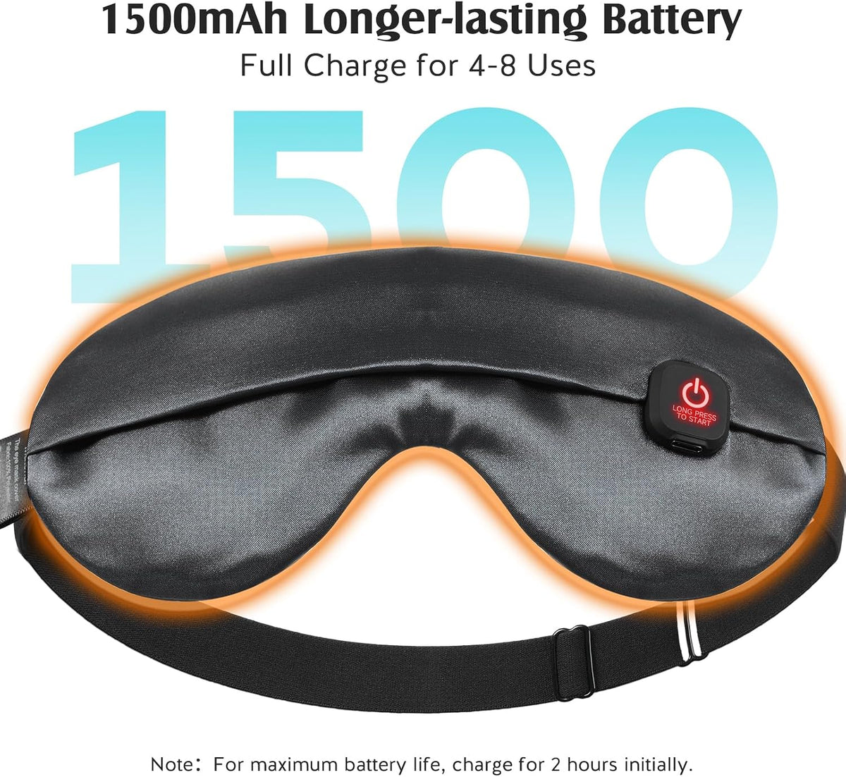 YFONG Cordless Heated Eye Mask for Dry Eyes, Warm Eye Compress, Blue