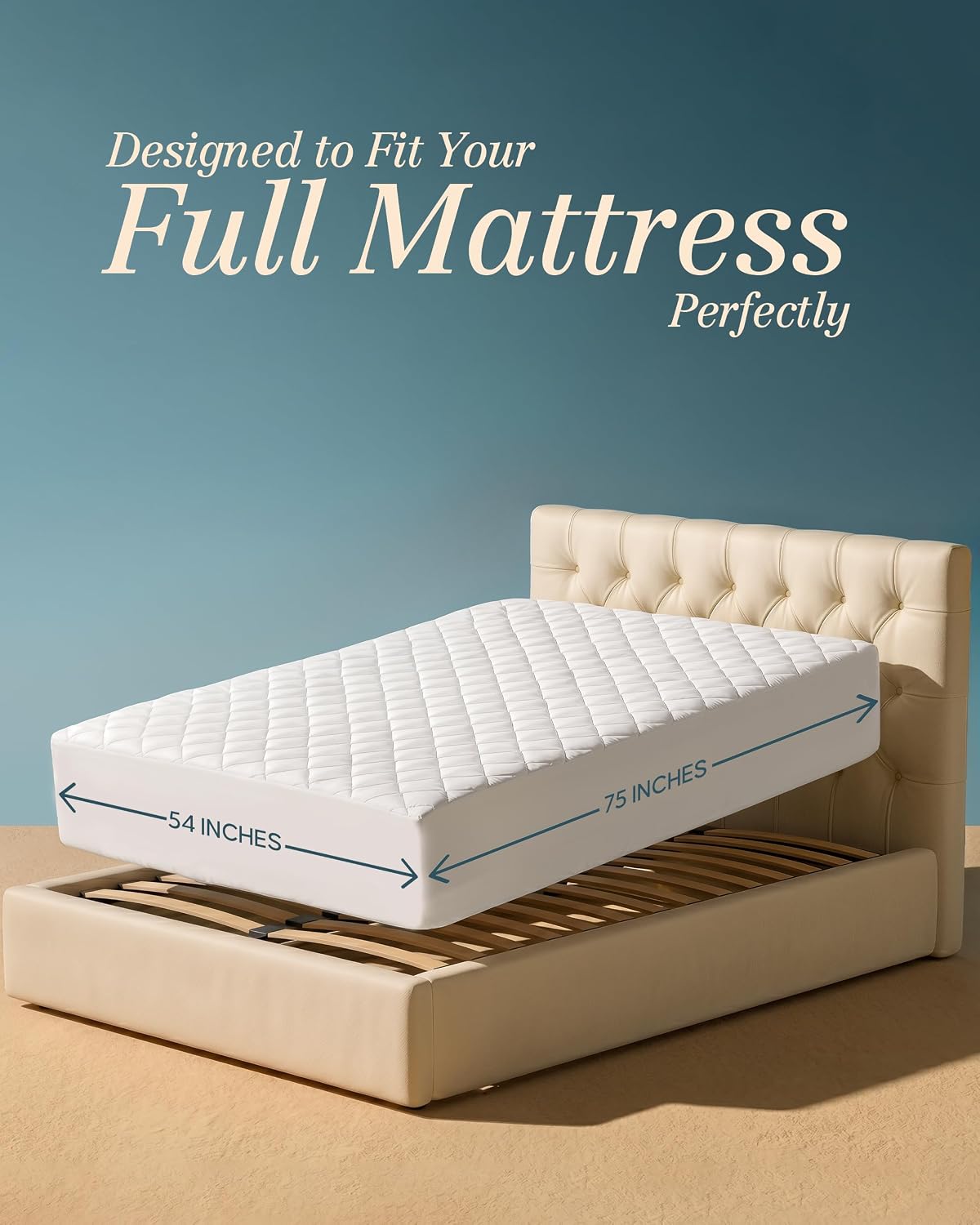 Quilted Fitted Mattress Pad, Queen Mattress Protector Topper with Deep Pocket Stretches up to 16 Inches, Machine Washable Mattress Cover by Utopia Bedding (White)