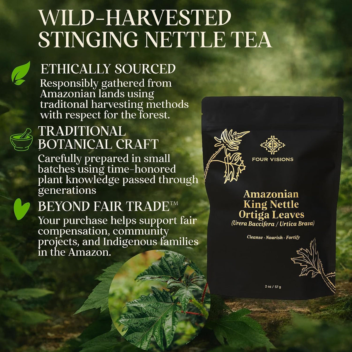 Stinging Nettle Tea Organic - Loose Leaf Nettle Tea - Ortiga Verde Organica