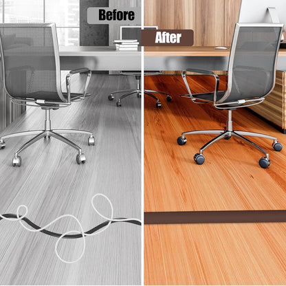 Floor Cord Cover Self Adhesive Cord Hider,10FT Cable Management, Extension Strip Protector for Wires, Prevent Cable Trips for Offices, Gyms, Exhibitions Cavity 0.39"(W) x 0.27"(H) BrownWood