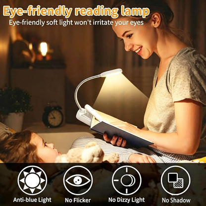 4 Pack Reading Light with 3 Color Temperature, 6 LED Book Clip Lamp for Reading in Bed, Easily Clip on to a Small Mini Lightweight Book Lights for Read Book Lovers