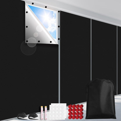 FADOTY 100% Blackout Curtains, 57"x 118" Portable Black Out Window Cover