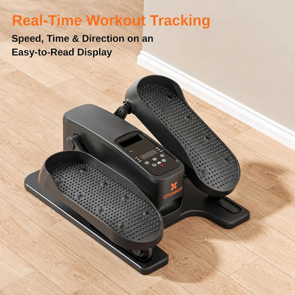 Under Desk Elliptical Exercise Machine, Quiet Seated Pedal Exerciser for Senior, Dual-Direction Elliptical Leg Exerciser with Monitor & Remote for Home Office, 12 Manual Speeds & 12 Auto Modes