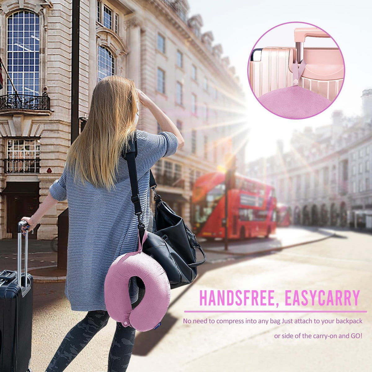 Travel Pillow Memory Foam for Airplanes - Neck Pillow for Traveling, Car, Home, Flight Pillow for Sleeping with Attachable Snap Strap Soft Washable Cover, Provide Head Neck Support Rest, Dark Gray