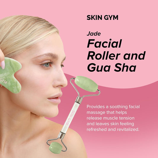 Skin Gym Jade Facial Roller & Gua Sha Tool