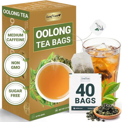 LeafLea Oolong Tea Bags, 100% Pure Leaves, Smooth Toasted Notes, Sugar-Free