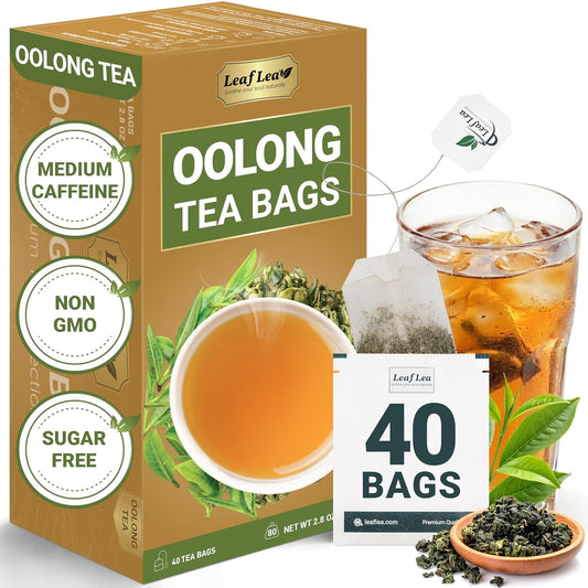 LeafLea Oolong Tea Bags, 100% Pure Leaves, Smooth Toasted Notes, Sugar-Free