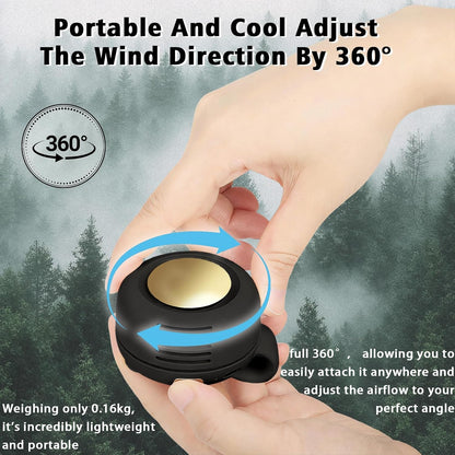 Portable Clip-On Fan, Mini USB Rechargeable 360° Rotatable Fan, Personal Fan 3-Speed Silent Mini Bladeless Fans (White)