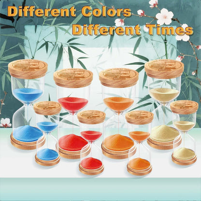 CNCJ Wooden Hourglass Sand Timer, 3 Minute Blue Sand Watch Reloj De Arena for Desk Decor Kitchen Classroom Office Study Home Decoration