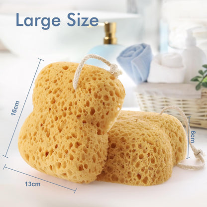 Bath Sponge, 2Pcs Large Shower Sponges for Women Men | Soft Sponge for Bathing, Exfoliating Wash Sponge Body Puff with Dense Foam for Gentle & Deep Cleanse for Sensitive Dry Skin