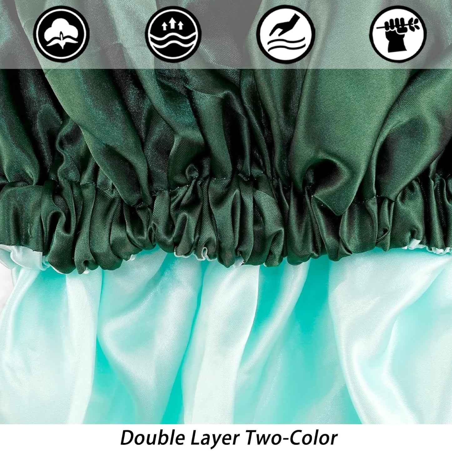 Satin Bonnet Silk Bonnet Hair Bonnet for Sleeping-Slouchy Beanie Hat Satin Sleep Cap for Women's Natural & Curly Hair(Blue Zircon)