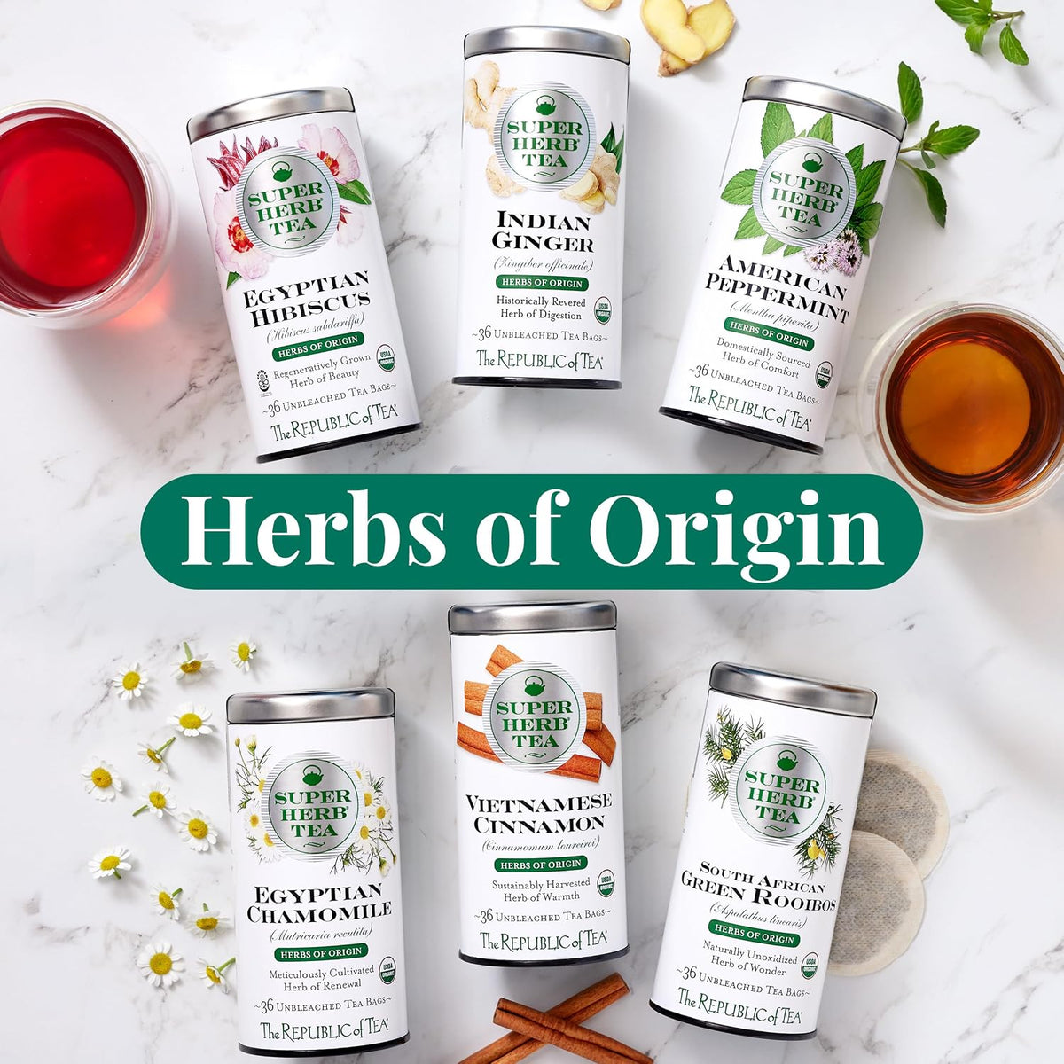 The Republic of Tea SuperHerb Organic Sri Lankan Ginger Herbal Tea, 36 Ct